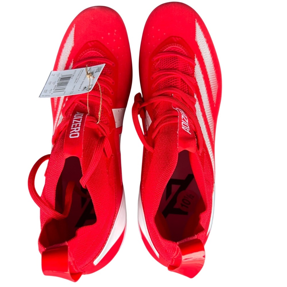 Adidas Adizero Impact Plus + Red Football Cleats Mens 14 speed knit electric mid - Picture 6 of 9